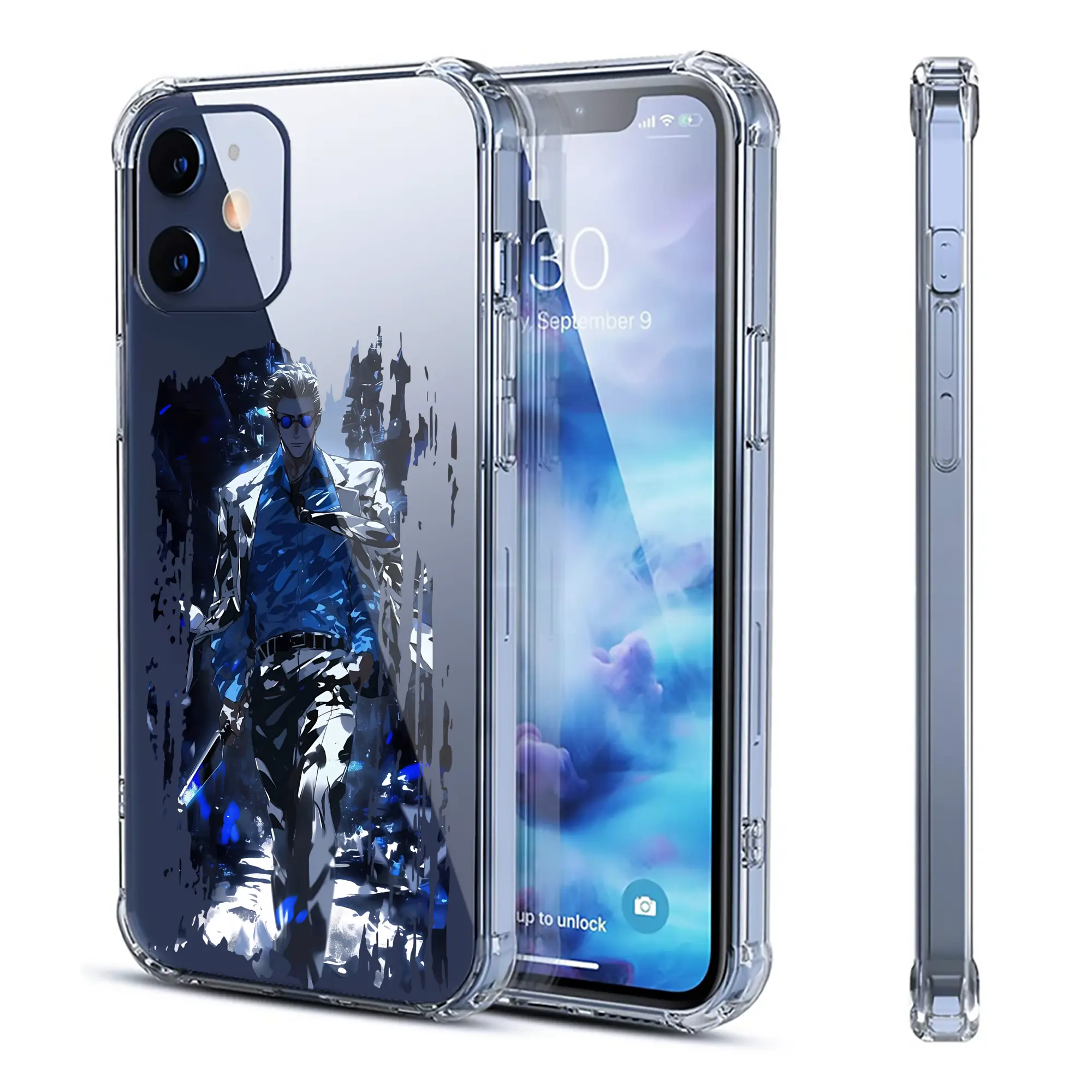 呪術廻戦 グッズ,七海 建人 - IPhone 12シリーズ対応 ・ 透明スマホケース ・ クリアソフトケース ・ TPU素材 ・ 耐衝撃 ・ 高密着 ・ 防汚 防指紋 ・ 簡単着脱